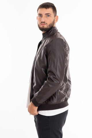 MARKUP LEATHER JACKET WITH ZIP MK24005 BLACK