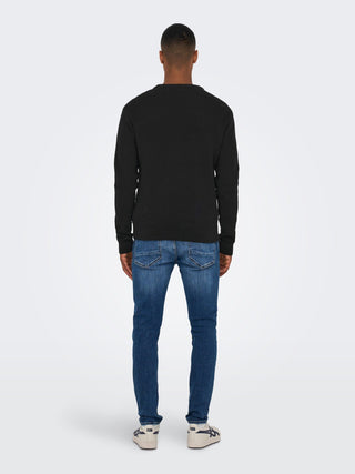 ONLY&amp;SONS PHIL CREW NECK SWEATER MEN 22022855 BLK