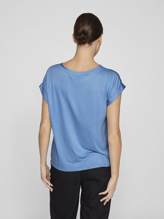 VILA T-SHIRT IN RASO ELLETE DONNA (Blissful Blue) 14059563 BLB