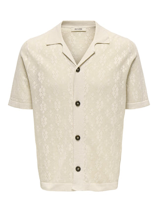 ONLY&SONS CAMICIA KEN TRAFORATA MANICA CORTA UOMO (Moonstruck) 22033453 MNS