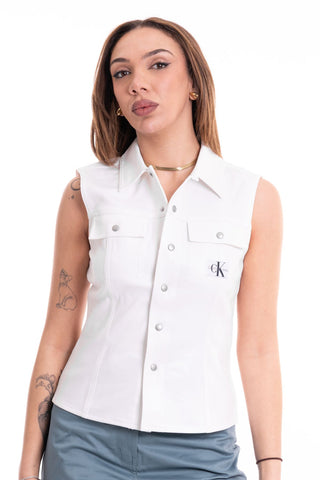 CALVIN KLEIN JEANS CAMICIA SHEEN MILANO SLEEVELESS DONNA J223390 YAF