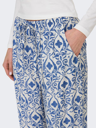 JACQUELINE DE YONG PANTALONE MAY VITA ALTA FONDO LARGO DONNA (BIRH BLUE IKAT) 15345623 BBI