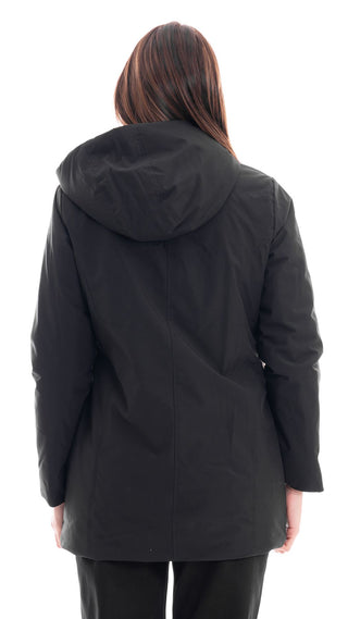 MARKUP TECHNICAL FABRIC JACKET WITH HOOD WOMEN MW24008 BLACK