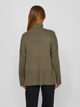 VILA OSTRIA HIGH NECK LONG SLEEVE SWEATER (DUSTY OLIVE) 14096999 DOE