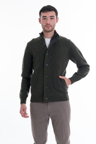 BARBOUR M ESSENTIAL PATCH ZIP THROUGH KNITWEAR MKN0731 GN73