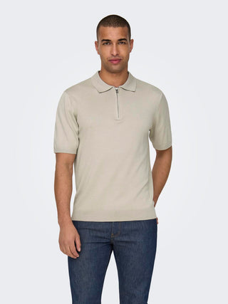 ONLY&amp;SONS MEN'S MIKE POLO SHIRT WITH ZIP 22029666 SVL