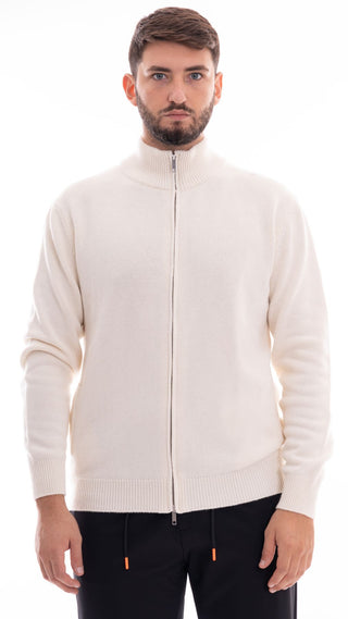 WOOL&CO MAGLIONE FULL ZIP IN LANA 4072 100