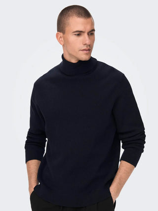 ONLY&amp;SONS PHIL HIGH NECK SWEATER MEN (DARK NAVY) 22023202 DKN