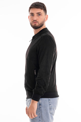 MARKUP PERFORATED DAINETTO BOMBER MK694008 BLACK