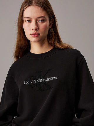 CALVIN KLEIN JEANS CHENILLE SWEATSHIRT MONOLOGUE CALVIN KLEIN WOMEN J224652 BEH