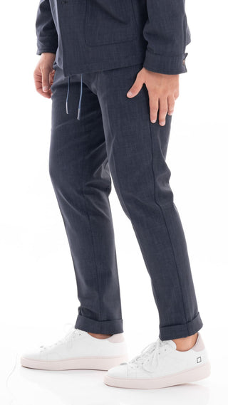 PATRICK&SON PANTALACCIO  UOMO PUNTO MILANO DELAVE' FELPIE BLU