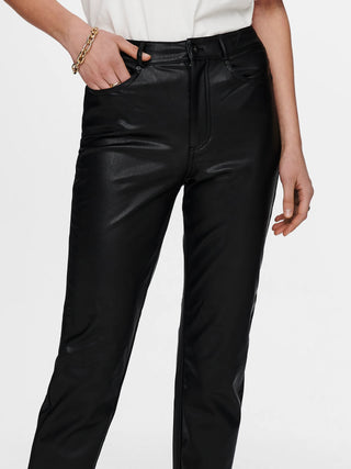 ONLY EMILY LEATHER PANTS WOMEN 15209293 BLK