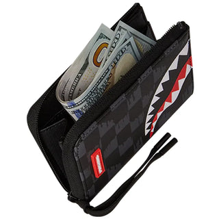 SPRAYGROUND CHECK SHARK WALLET WITH ICONIC LOGO W6575