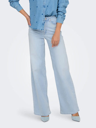 ONLY JEANS MADISON BLUSH VITA ALTA FONDO LARGO DONNA (light blue bleached denim) 15338289 LBB