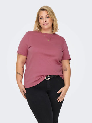 ONLY CARMAKOMA T-SHIRT JEN MEZZA MANICA GIROCOLLO DONNA (heather rose) 15339889 HTR