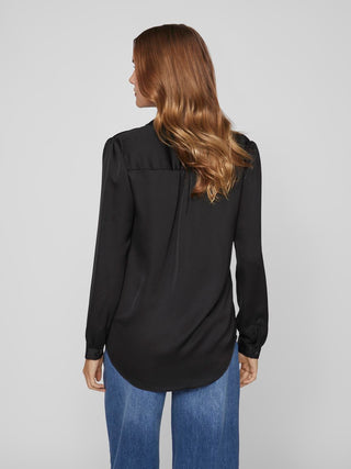 VILA ELLETTE LONG SLEEVE SHIRT WOMEN 14063320 BLK