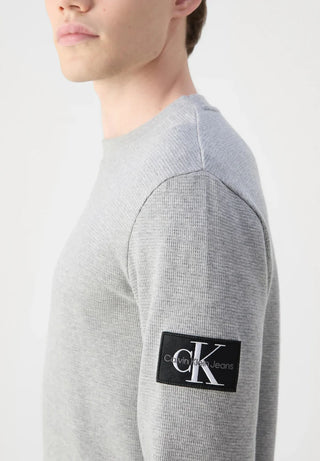 CALVIN KLEIN JEANS FELPA GIROCOLLO CON LOGO SU MANICA UOMO J323989 P41