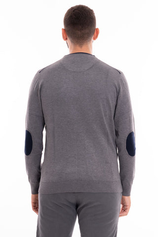 MARKUP CREW NECK SWEATER WITH PATCHES MEN MK20028 GMN