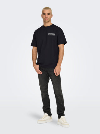 ONLY&SONS T-SHIRT KAZBAH CON STAMPA UOMO 22033751 BLK