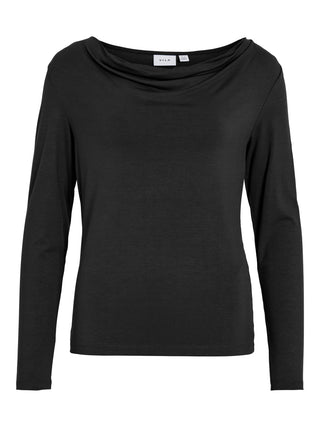 VILA SEL MINE LONG SLEEVE SWEATER WITH WOMEN'S WAISTED COLLAR 14097665 BLY