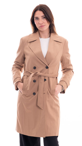 MARKUP DOUBLE BREASTED COTTON TRENCH COAT WOMEN MW764039 CML