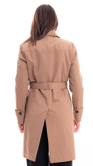 MARKUP DOUBLE BREASTED COTTON TRENCH COAT WOMEN MW764039 CML