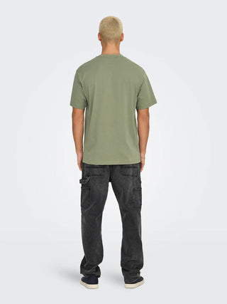 ONLY&amp;SONS DEREK SHORT SLEEVE CREW NECK T-SHIRT MEN (DEEP LICHEN GREEN) 22032267 DPL