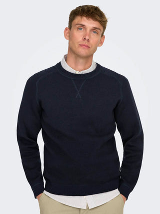 ONLY&SONS MAGLIONE SPIN GIROCOLLO UOMO 22027590 DKN