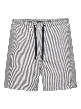 ONLY&amp;SONS MEN'S TED STRIPE SEERSUCKER SWIMMING BOXER 22021841 BLK