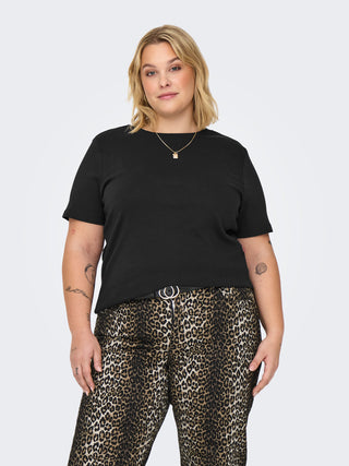 ONLY CARMAKOMA T-SHIRT JEN MEZZA MANICA GIROCOLLO DONNA 15339889 BLK