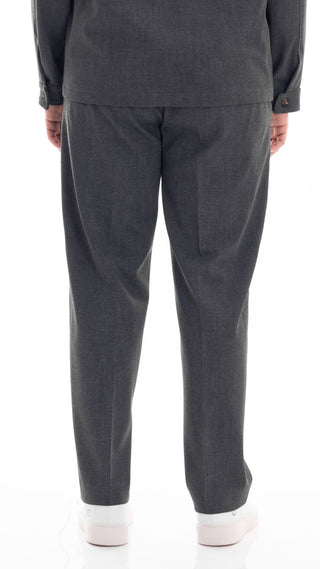 PATRICK&amp;SON MEN'S WIDE BOTTOM TROUSERS MILAN STITCH DELAVE' BRAD BLACK