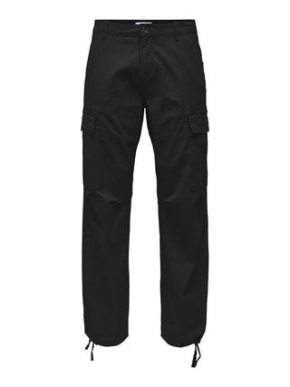 ONLY&SONS PANTALONE CARGO RAY LIFE 0020 RIBSTOP UOMO 22028640 BLK