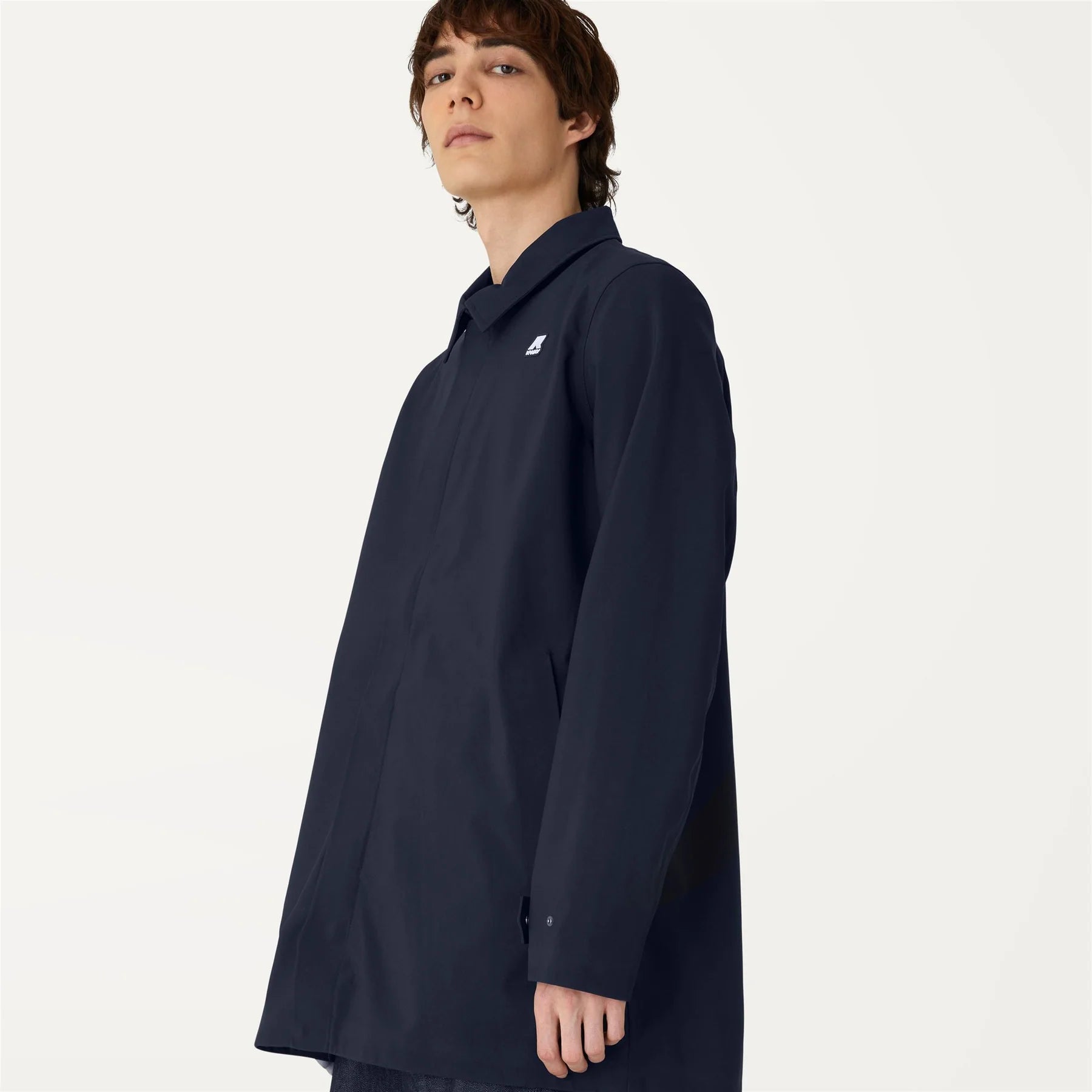 Cappotto da uomo K Way in tessuto tecnico con logo - K7111TW