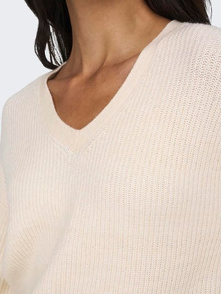 ONLY W SWEATER KATIA LONG SLEEVE LOOSE RIB V-NECK CC KNT 15294086