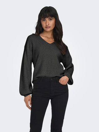 ONLY W SWEATER KATIA LONG SLEEVE LOOSE RIB V-NECK CC KNT 15294086