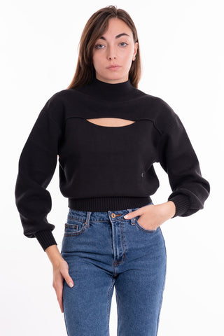 CALVIN KLEIN JEANS W CUT OUT LOOSE SWEATER J221964