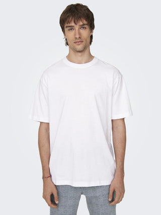 ONLY&SONS T-SHIRT FRED RELAX SHORT SLEEVES UOMO 22022532 WHT
