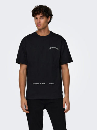 ONLY&amp;SONS M T-SHIRT APOH LIFE RLX SHORT SLEEVES 22028207 BLK