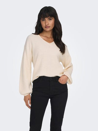 ONLY W SWEATER KATIA LONG SLEEVE LOOSE RIB V-NECK CC KNT 15294086