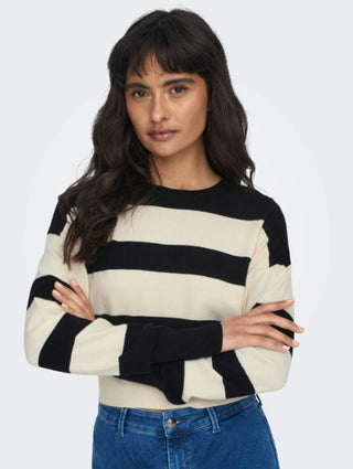 ONLY W PULLOVER IBI LONG SLEEVES SHORT STRIPE O-NECK 15294130