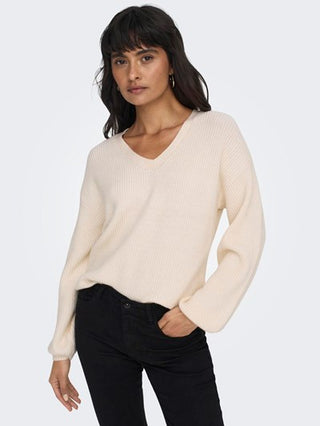 ONLY W SWEATER KATIA LONG SLEEVE LOOSE RIB V-NECK CC KNT 15294086